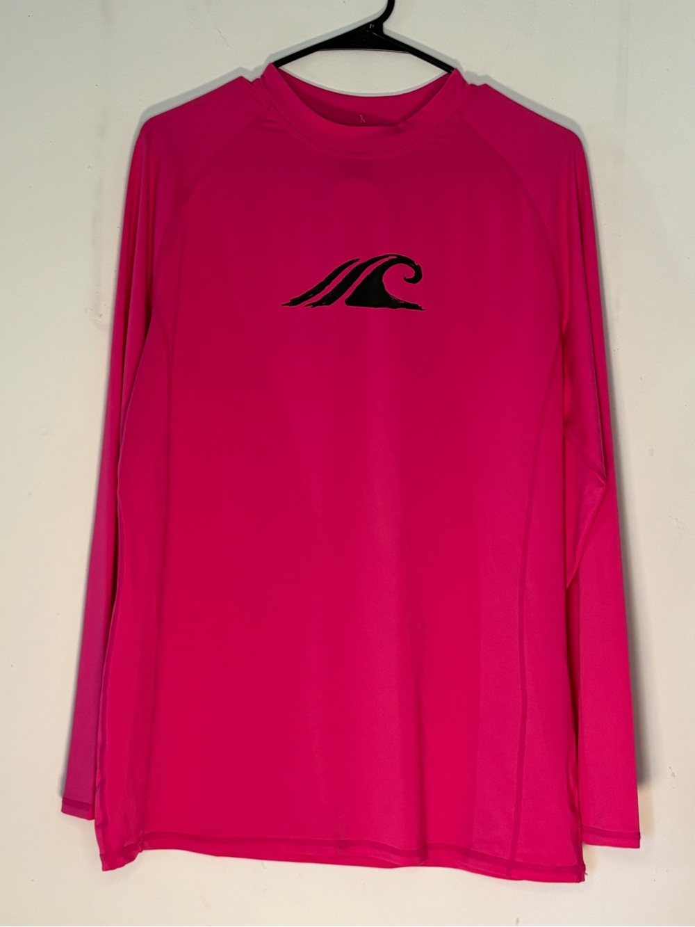 Tesla Men’s Rash Guard Long Sleeve - Hot Pink with Black Logo